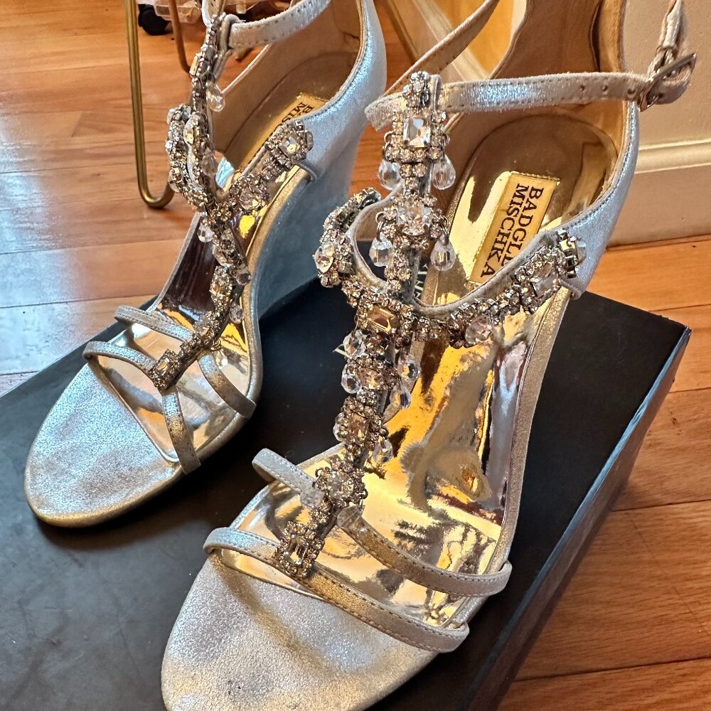 Badgley Mishka Heels in Silver
